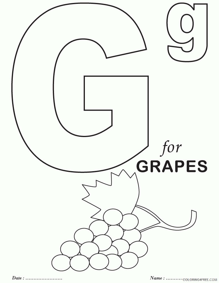 Alphabet Coloring Page Printable Sheets Printables Alphabet G Sheets 2021 a 4549 Coloring4free