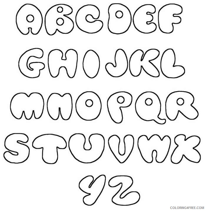 Alphabet Coloring Pages A Z Printable Sheets Graffiti Fonts Alphabet Bubble 2021 a 4574 Coloring4free
