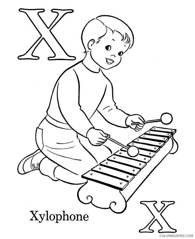 Alphabet Coloring Pages Free Printable Sheets ABC book Letter X 2021 a 4652 Coloring4free