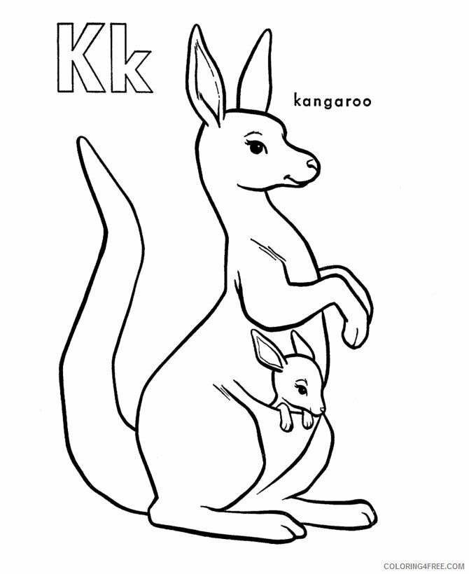 Alphabet Coloring Pages Free Printable Sheets Free Printable Kangaroo Alphabet 2021 a 4688 Coloring4free