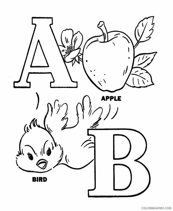 Alphabet Coloring Pages Free Printable Sheets Pre K ABC Alphabet 2021 a 4696 Coloring4free