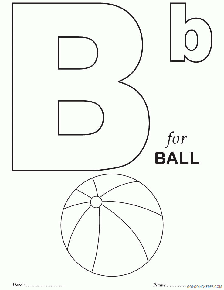 Alphabet Coloring Pages Free Printable Sheets Printables Alphabet B Sheets 2021 a 4698 Coloring4free