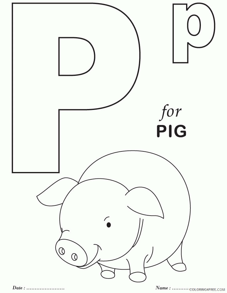 Alphabet Coloring Pages Free Printable Sheets Printables Alphabet P Sheets 2021 a 4705 Coloring4free