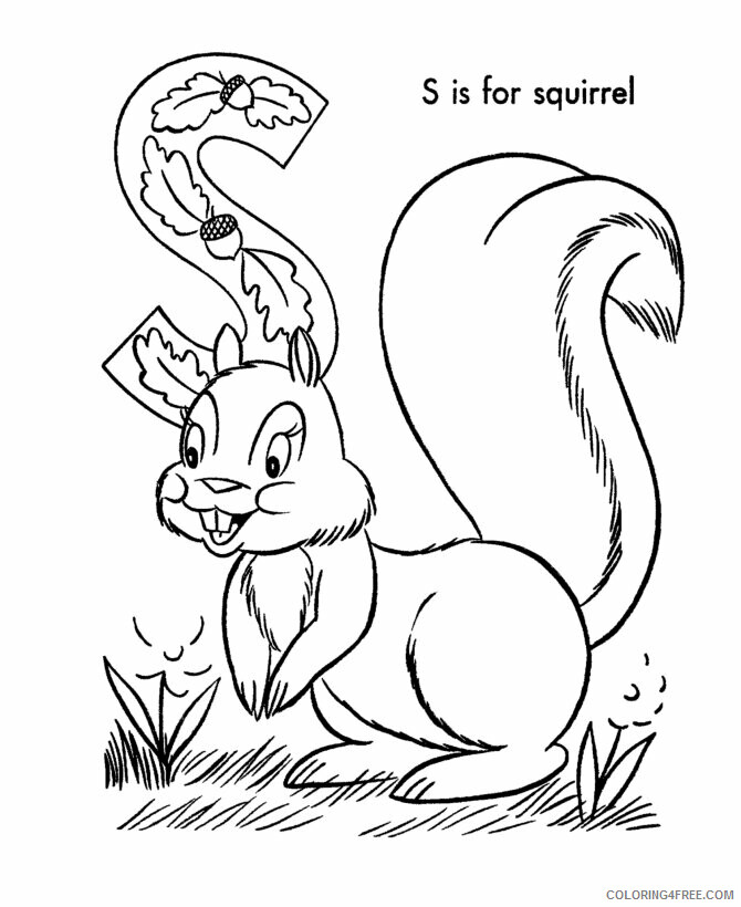 Alphabet Coloring Printables Printable Sheets abc alphabet sheets squirrel 2021 a 4760 Coloring4free