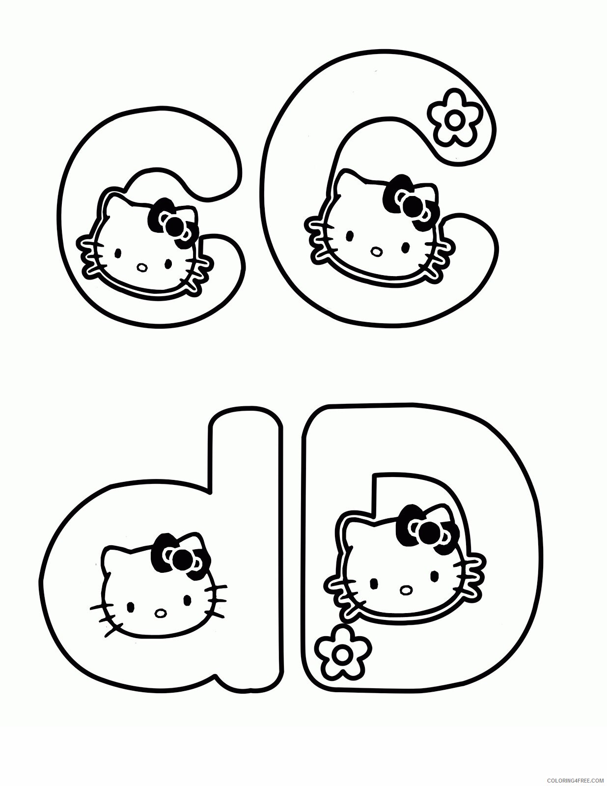 Alphabet Coloring Sheet Printable Sheets Alphabet Hello Kitty Pages 2021 a 4815 Coloring4free