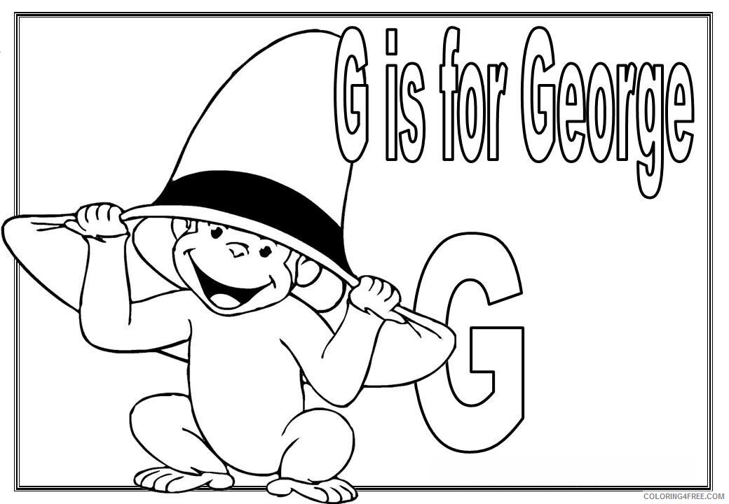 Alphabet Coloring Worksheets Printable Kindergarten Worksheets with Curious George 2021 a Coloring4free