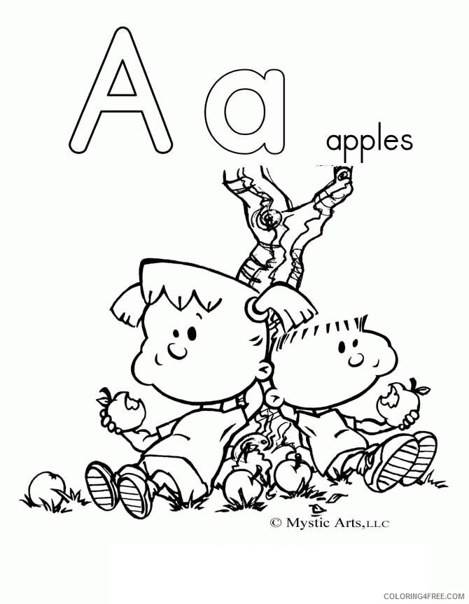 Alphabet Colouring Page Printable Sheets Free Alphabet A Pages 2021 a 4848 Coloring4free