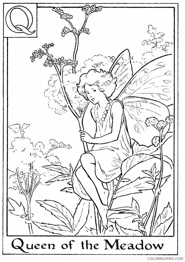 Alphabet Fairies Coloring Pages Printable Sheets Letter Q For Queen Of 2021 a 4876 Coloring4free