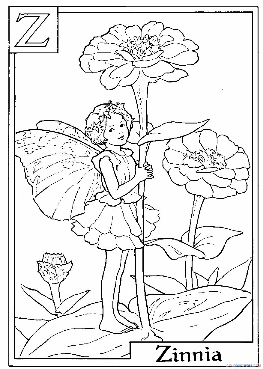 Alphabet Fairies Coloring Pages Printable Sheets flower fairies Free 2021 a 4868 Coloring4free