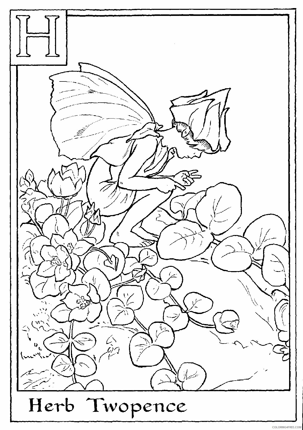 Alphabet Fairies Coloring Pages Printable Sheets flower fairies Free 2021 a 4869 Coloring4free