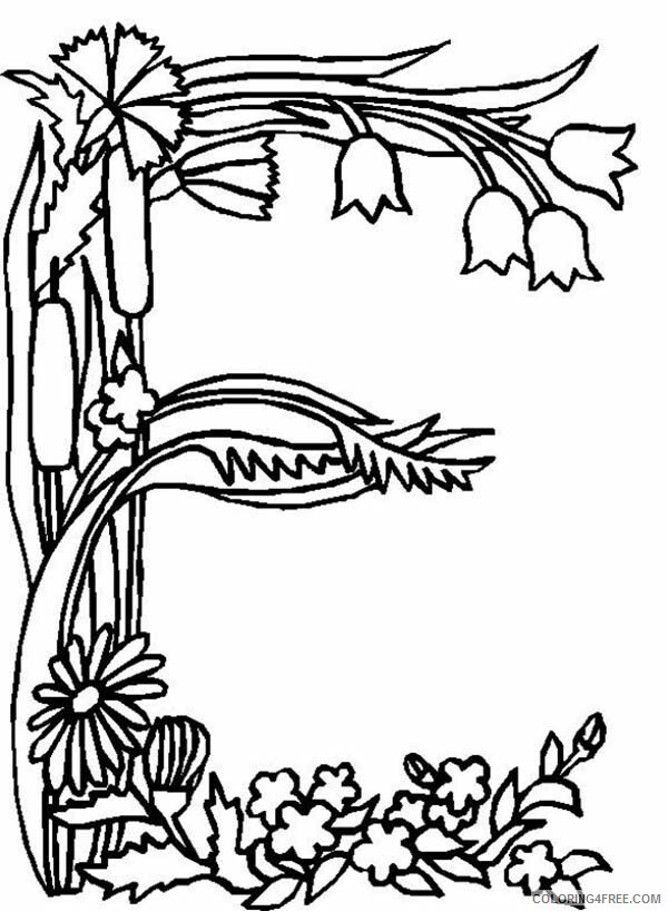 Alphabet Flowers Coloring Pages Printable Sheets Alphabet Flowers Letter E 2021 a 4900 Coloring4free