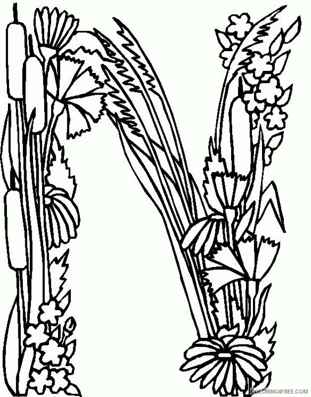 Alphabet Flowers Coloring Pages Printable Sheets Alphabet flower download 2021 a 4893 Coloring4free