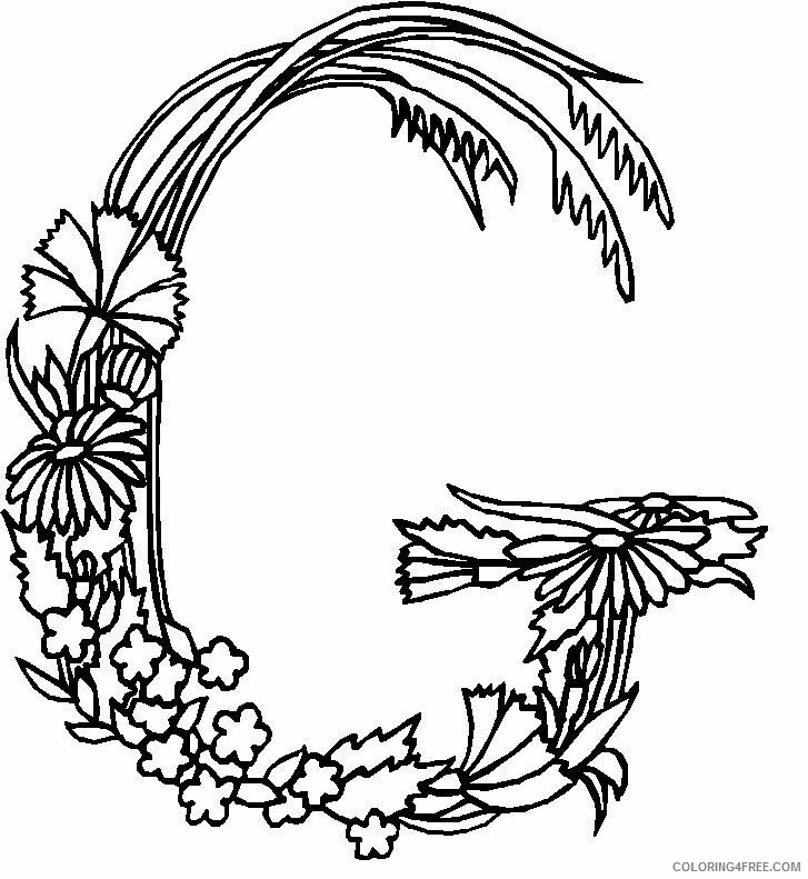 Alphabet Flowers Coloring Pages Printable Sheets Kids n fun com 26 2021 a 4909 Coloring4free