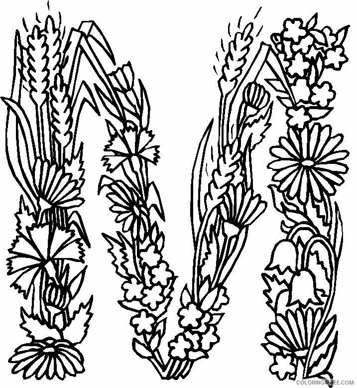 Alphabet Flowers Coloring Pages Printable Sheets Kids n fun com 26 2021 a 4911 Coloring4free
