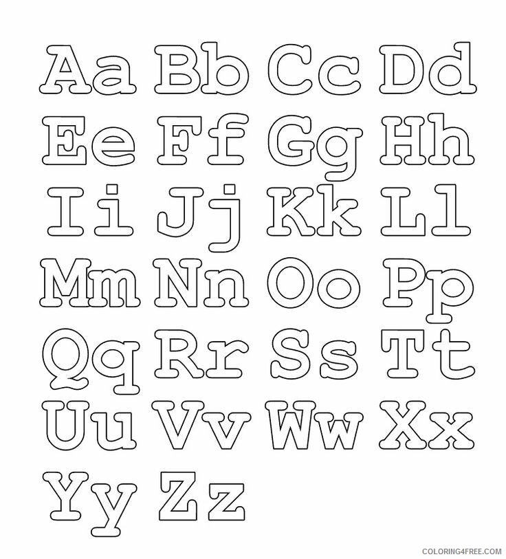 Alphabet with Funny Letters Coloring Pages Printable Sheets ABC Letter Of The 2021 a 5038 Coloring4free