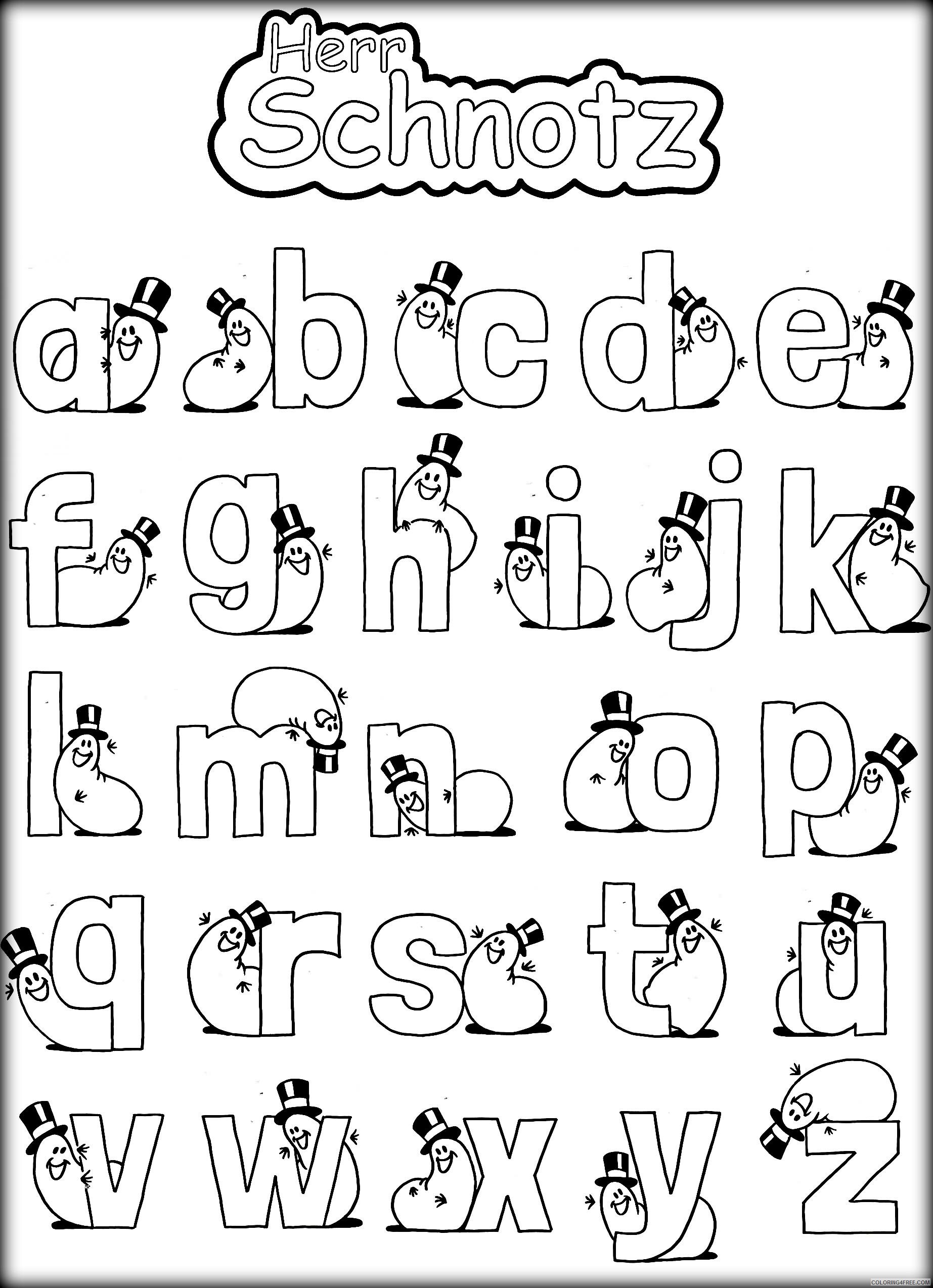 Alphabet with Funny Letters Coloring Pages Printable Sheets For Preschoolers 2021 a 5039 Coloring4free