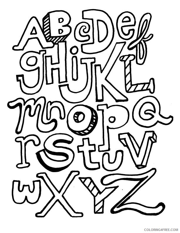 Alphabet with Funny Letters Coloring Pages Printable Sheets letters Bubble letters 2021 a 5055 Coloring4free