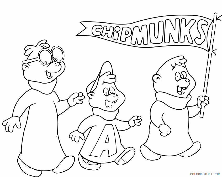 Alvin and Chipmunks Coloring Page Printable Sheets 2021 a 5077 Coloring4free