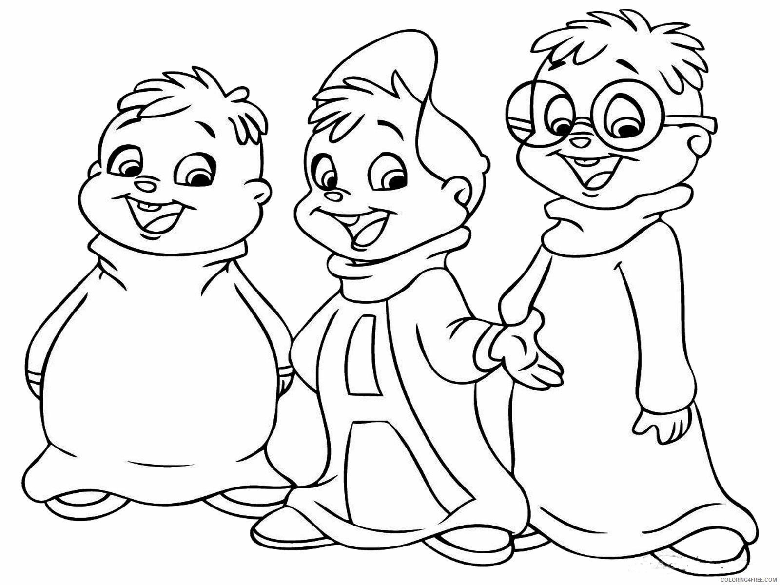 Alvin and Chipmunks Coloring Page Printable Sheets 2021 a 5080 Coloring4free