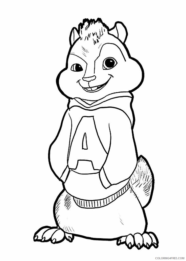Alvin and Chipmunks Coloring Page Printable Sheets Chipmunks Pages 2021 a 5088 Coloring4free