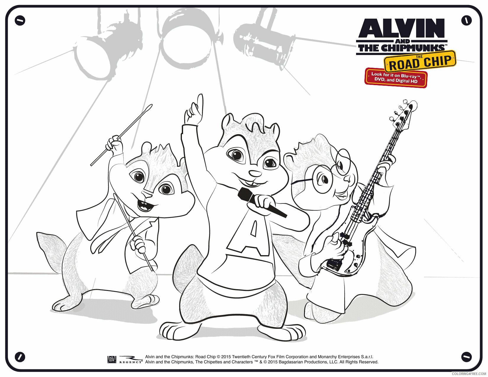 Alvin and Chipmunks Coloring Page Printable Sheets Free 2021 a 5094 Coloring4free