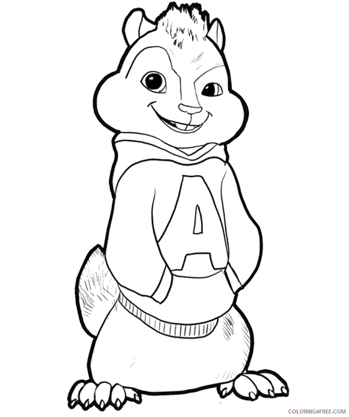 Alvin and Chipmunks Coloring Pages Printable Sheets Smile Alvin The Chipmunks Coloring 2021 a 5112 Coloring4free