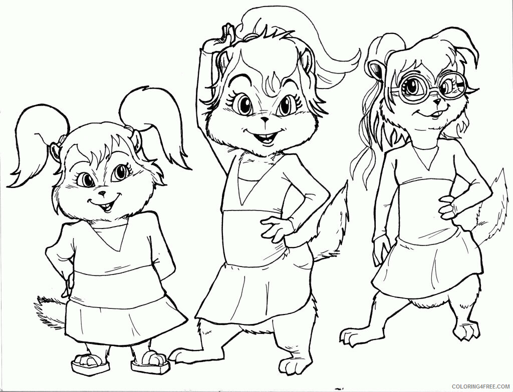 Alvin and the Chipmunks Brittany Coloring Pages Printable Sheets Free Chipettes 2021 a 5173 Coloring4free