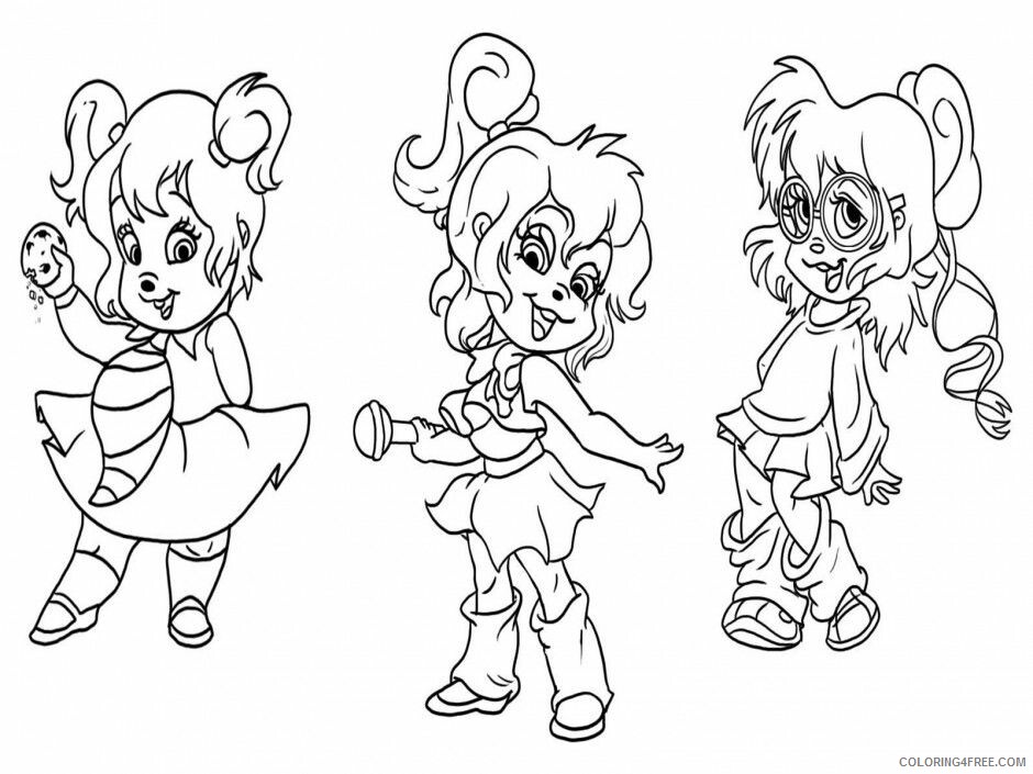 Alvin and the Chipmunks Coloring Pages Free Printable Sheets Chipettes 2021 a 5226 Coloring4free