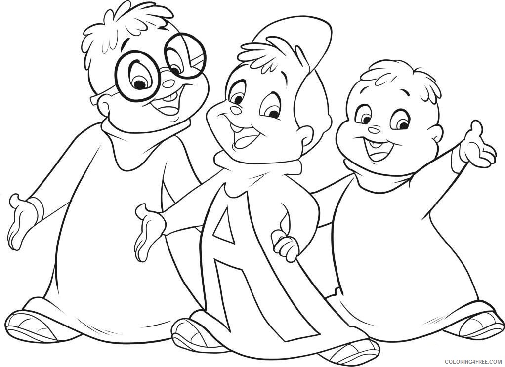Alvin and the Chipmunks Movie Coloring Pages Printable Sheets Draw Characters 2021 a 5242 Coloring4free