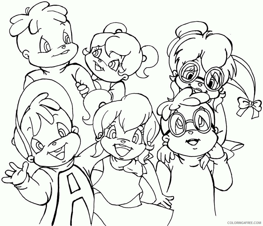 Alvin and the Chipmunks the Squeakquel Coloring Pages Printable Sheets Birthday 2021 a Coloring4free