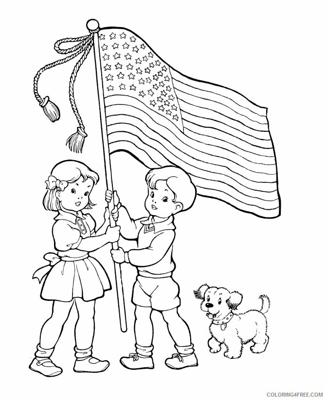 American Flag Color Page Printable Sheets USA Printables Flag Day Coloring 2021 a 5316 Coloring4free