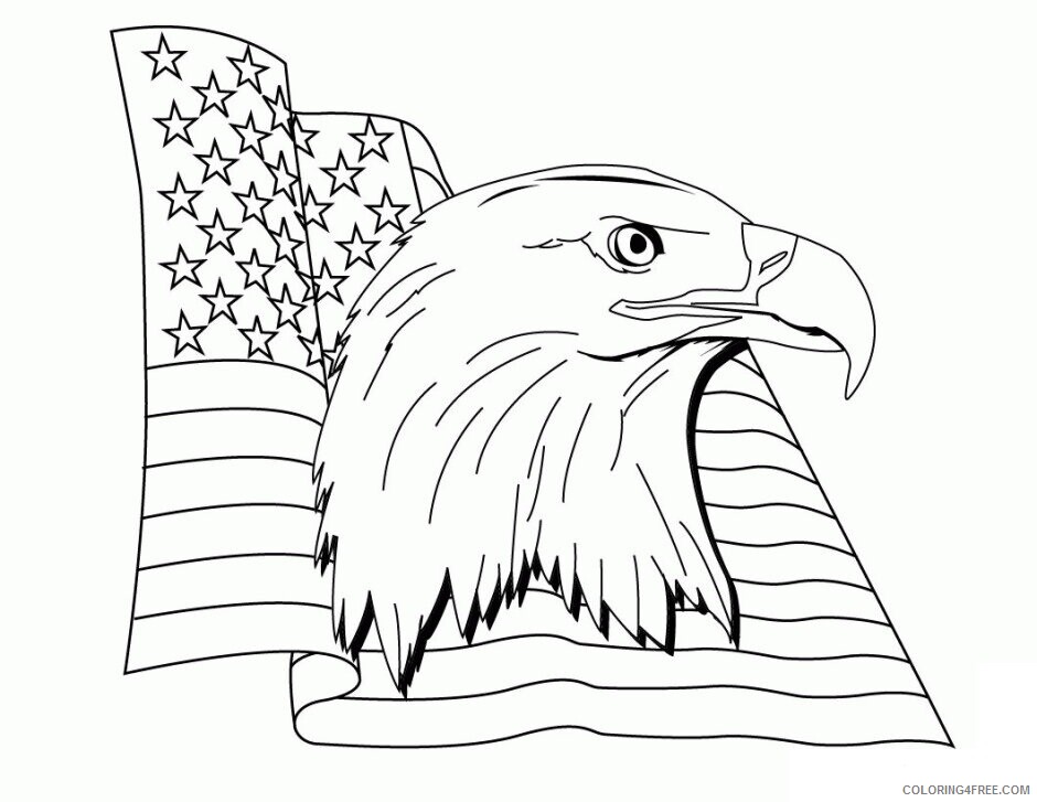 American Flag Coloring Pages Printable Sheets American Flag And Eagle Free 2021 a 5347 Coloring4free