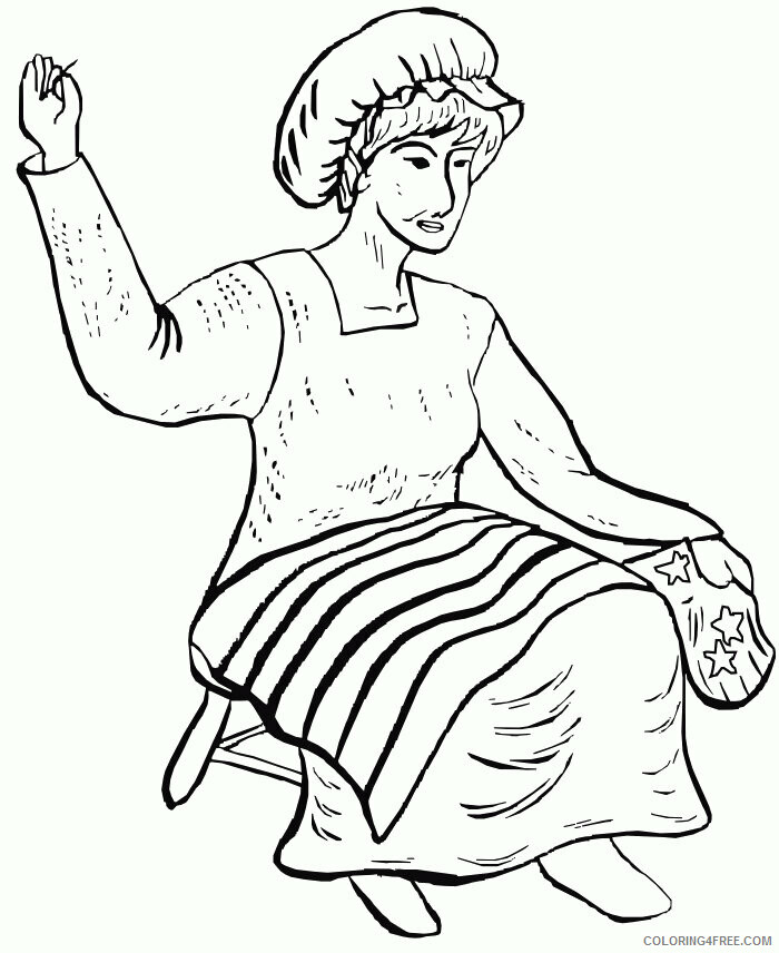 American Flag Coloring Pages Printable Sheets Betsy Ross Was Sewing The 2021 a 5355 Coloring4free