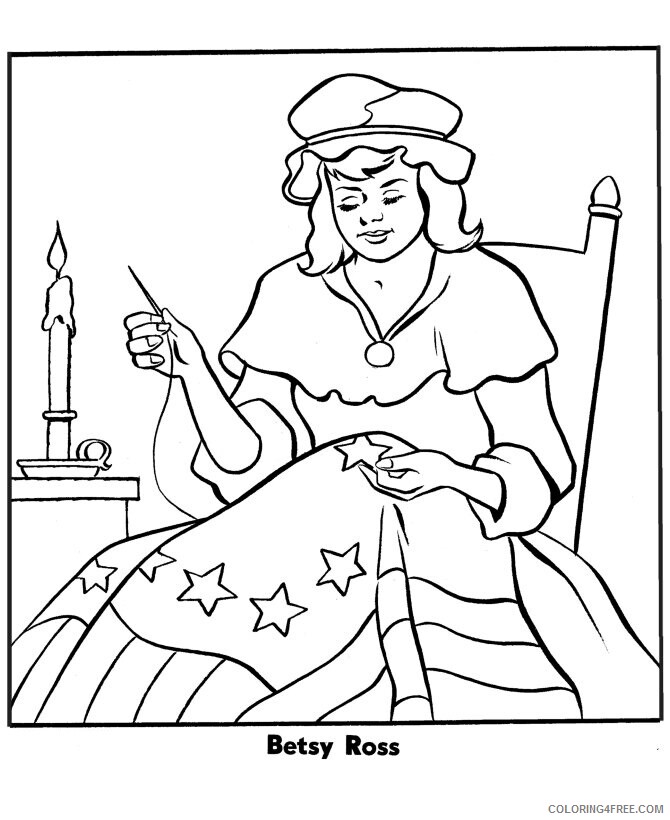 American Flag Coloring Pages Printable Sheets Betsy Ross first American Flag 2021 a 5353 Coloring4free
