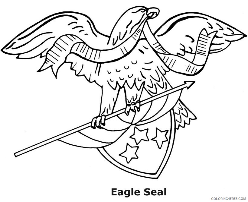 American Flag Coloring Pages Printable Sheets Eagle holding flag drawing 2021 a 5359 Coloring4free