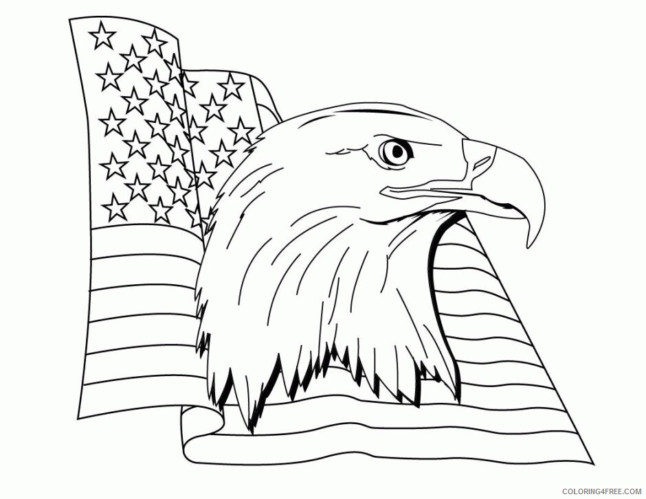 American Flag Coloring Printable Sheets American Flag And Eagle Free 2021 a 5322 Coloring4free