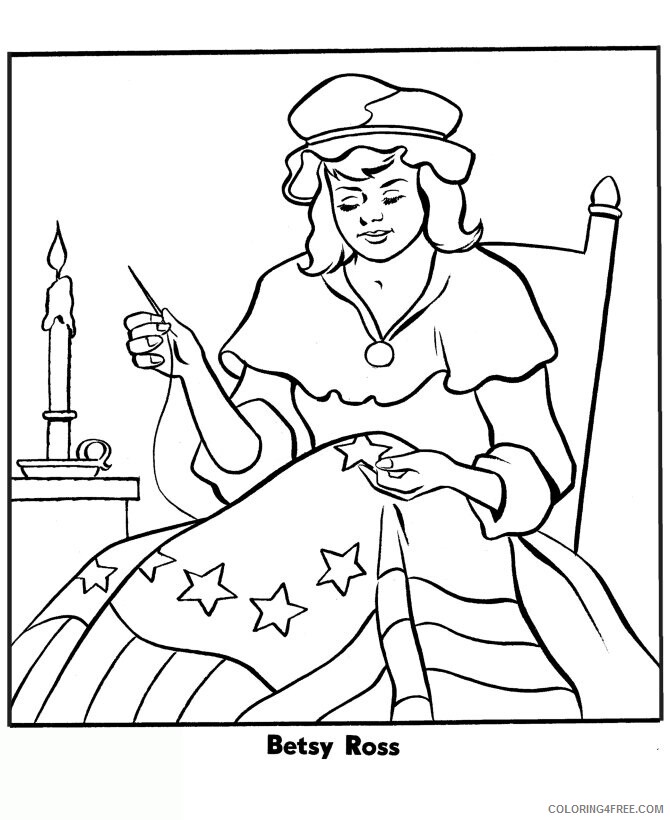 American Flag Coloring Printable Sheets Betsy Ross first American Flag 2021 a 5330 Coloring4free