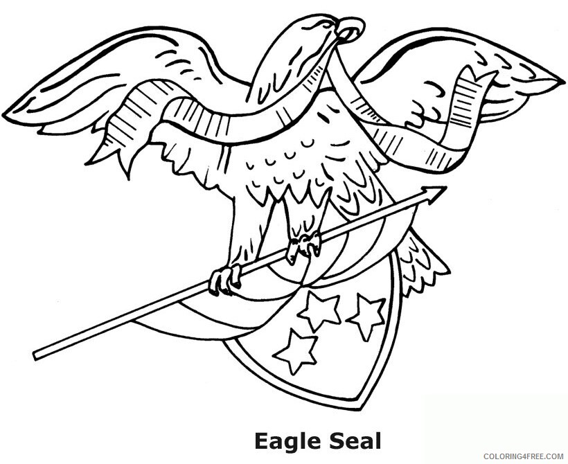 American Flag Coloring Printable Sheets Eagle holding flag drawing American 2021 a 5334 Coloring4free