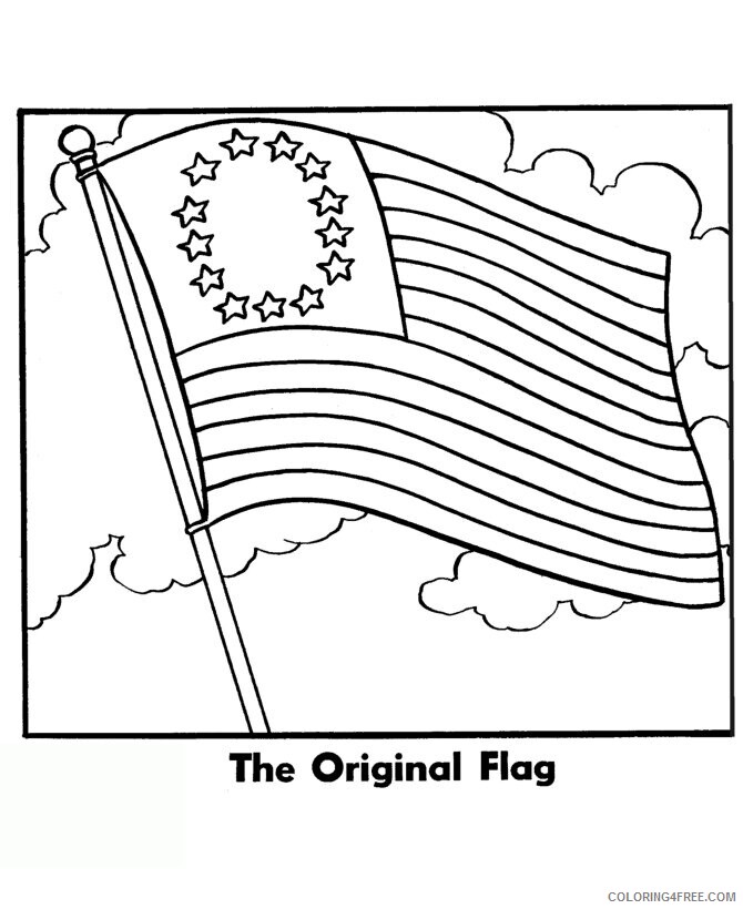 American Flag Coloring Printable Sheets The first American Flag printable 2021 a 5341 Coloring4free