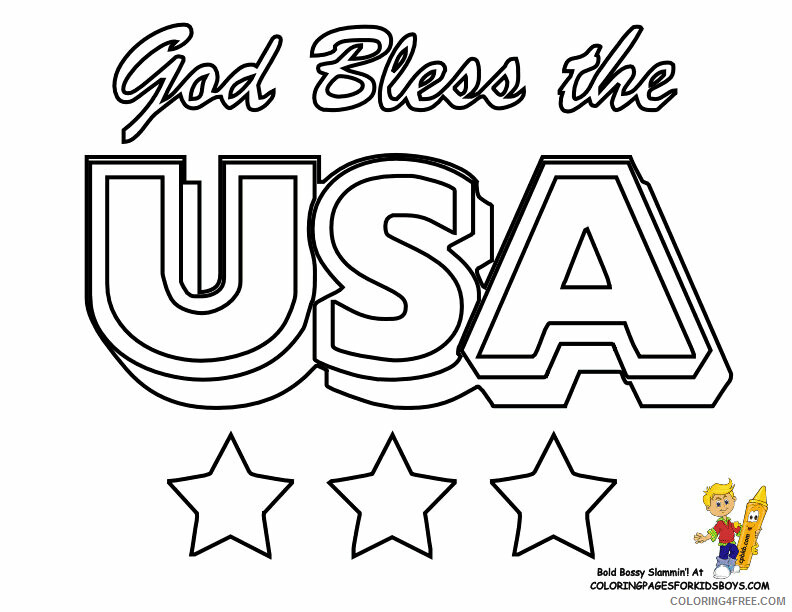 American Flag Coloring Printable Sheets USA America Coloring 2021 a 5342 Coloring4free