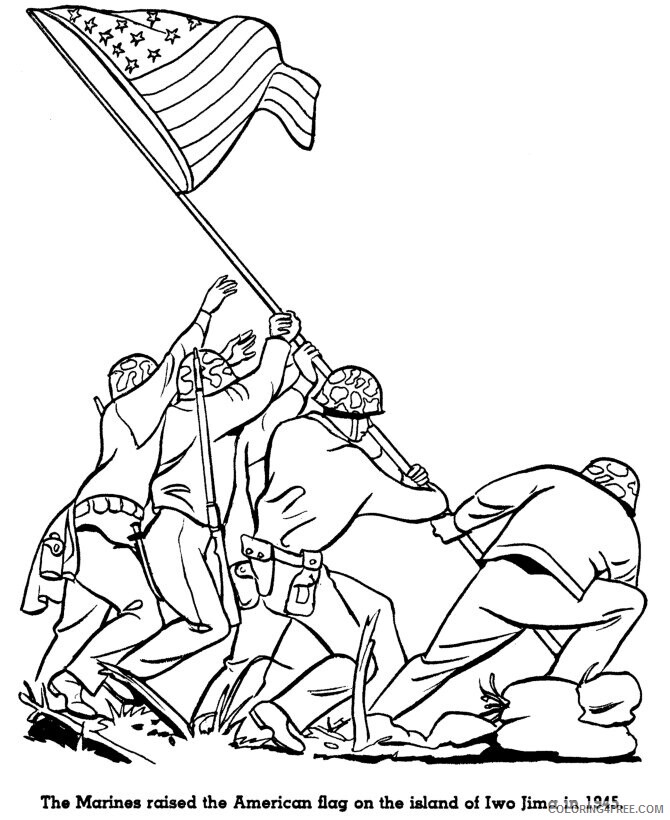 American Flag Coloring Sheet Printable Sheets Iwo Jima history military coloring 2021 a 5373 Coloring4free