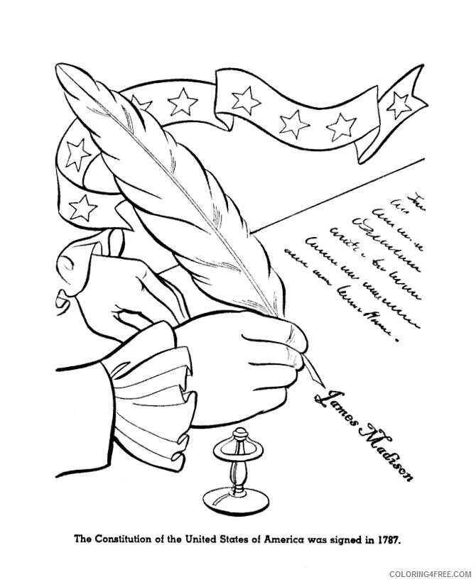 American Flag Coloring Sheets Printable Sheets Patriotic Symbols US Constitution 2021 a Coloring4free
