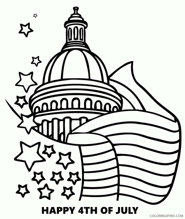 American Flag Coloring Sheets Printable Sheets White House And USA Flag 2021 a 5378 Coloring4free