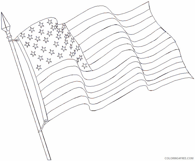 American Flag Outline Printable Sheets Pix For Waving American Flag 2021 a 5382 Coloring4free