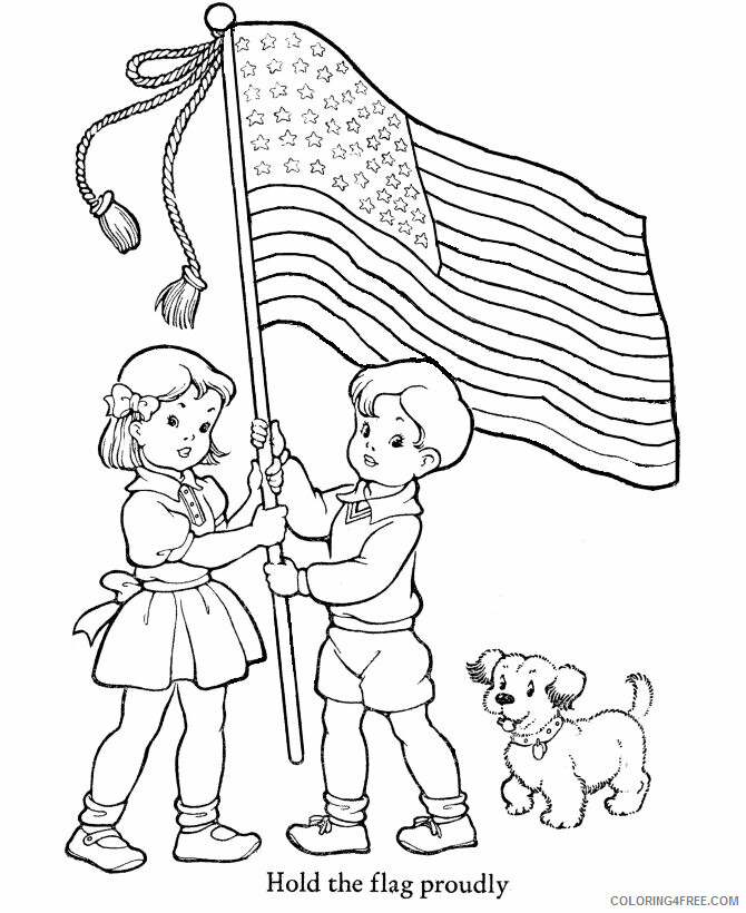 American Flag to Color Printable Sheets Veterans Day For 2021 a 5395 Coloring4free