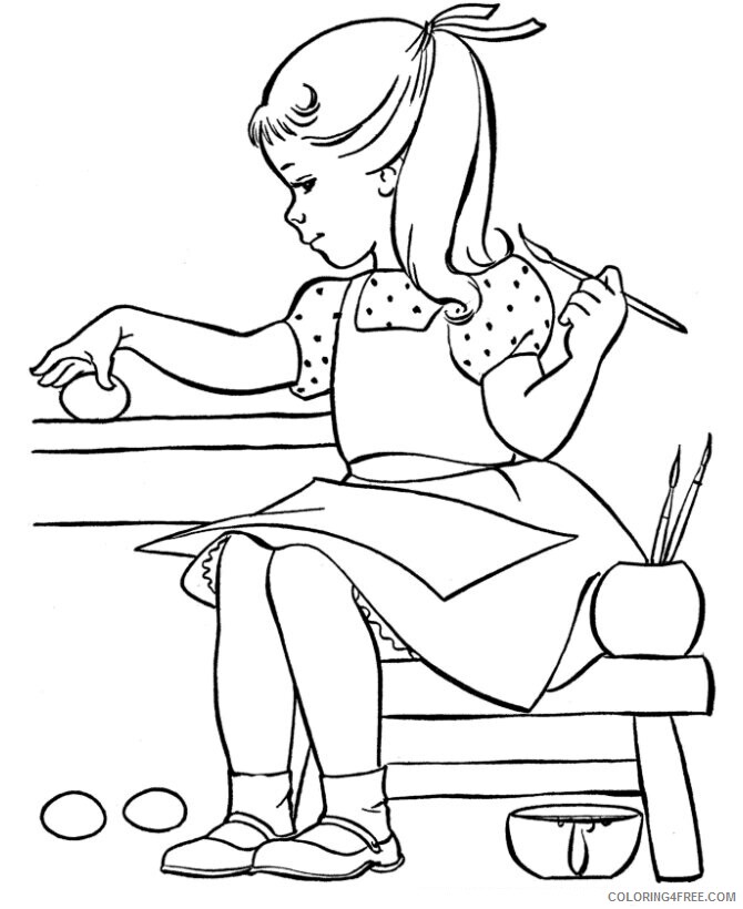 American Girl Coloring Sheets Printable Sheets Easter Egg Girl 2021 a 5423 Coloring4free