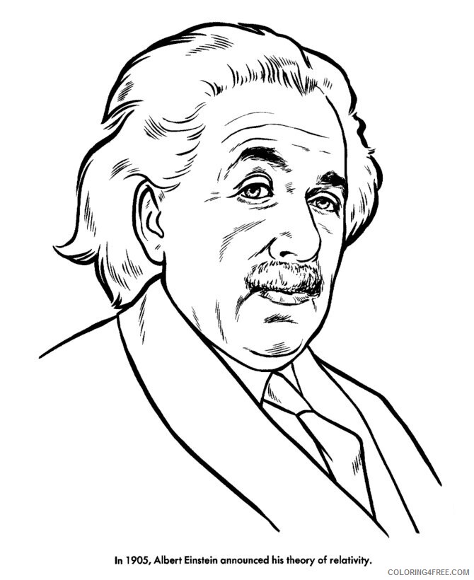 American History Coloring Pages Printable Sheets Albert Einstein People 2021 a 5458 Coloring4free