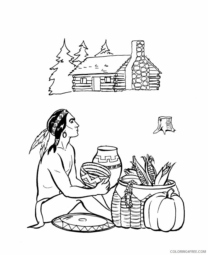 American History Coloring Pages Printable Sheets Pilgrim Thanksgiving 2021 a 5474 Coloring4free