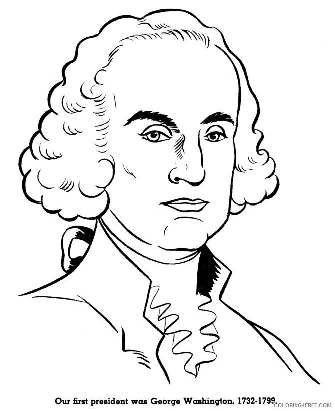 American History Coloring Pages Printable Sheets President George Washington 2021 a Coloring4free