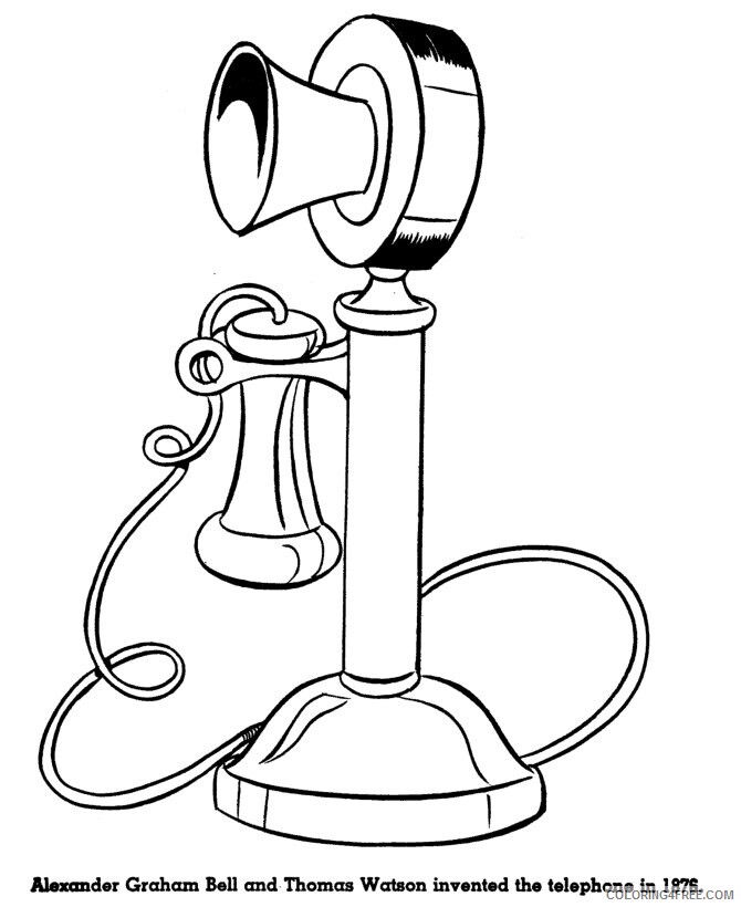 American History Coloring Pages Printable Sheets Who invented the telephone 2021 a 5489 Coloring4free